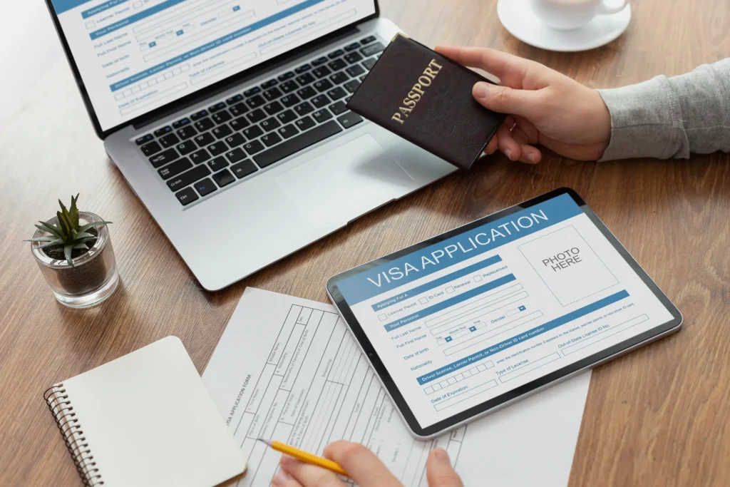 visa application form laptop tablet scaled